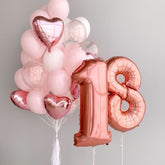 Σύνθεση Μπαλονιών Με Ροζ - Διάφανα - Λευκά Latex